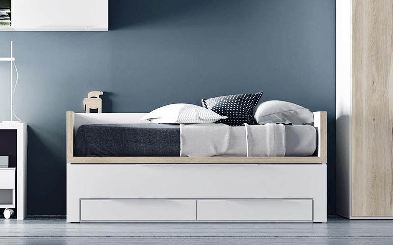 Llit amb niu i calaixos