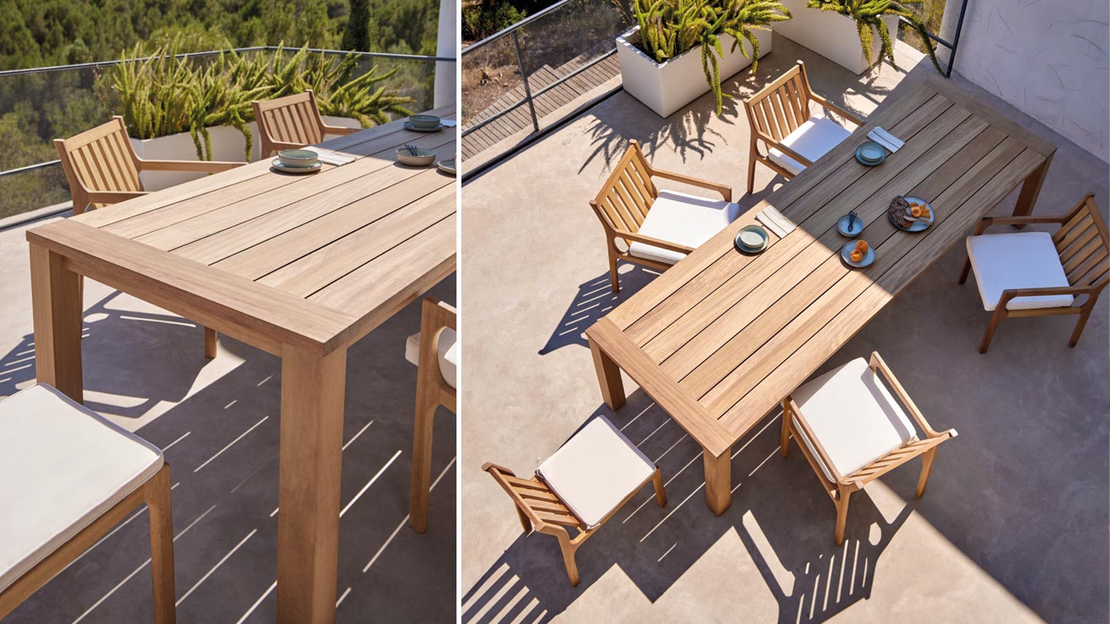 Mesa exterior de teka maciza